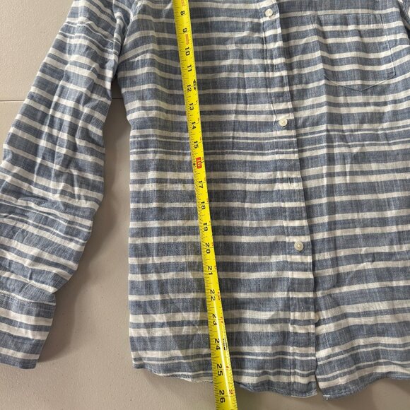 J Crew Blue and White Striped Button Down Women's S - Picture 4 of 4